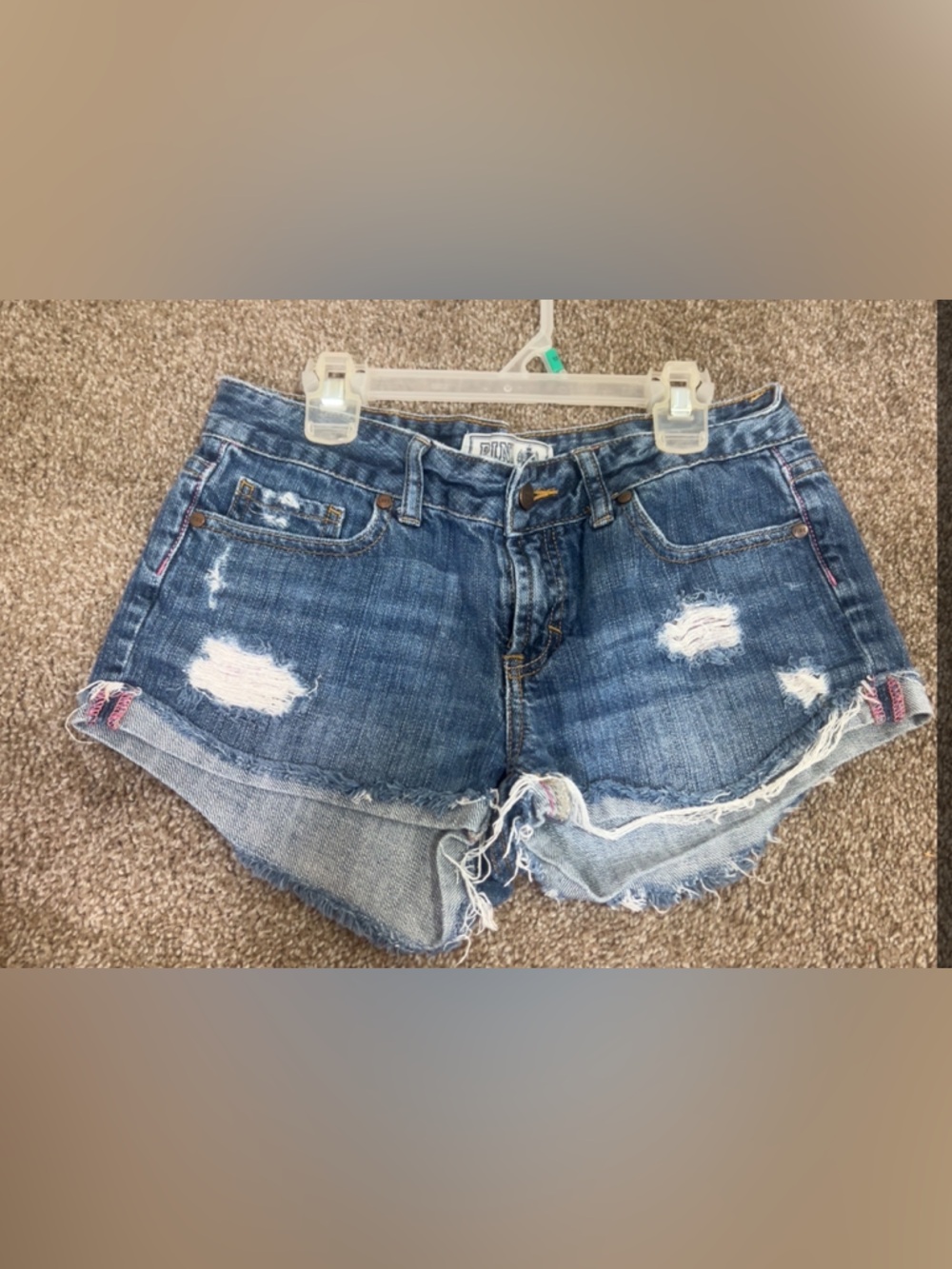 PINK Victoria's Secret Distressed Blue Denim Cutoff Shorts